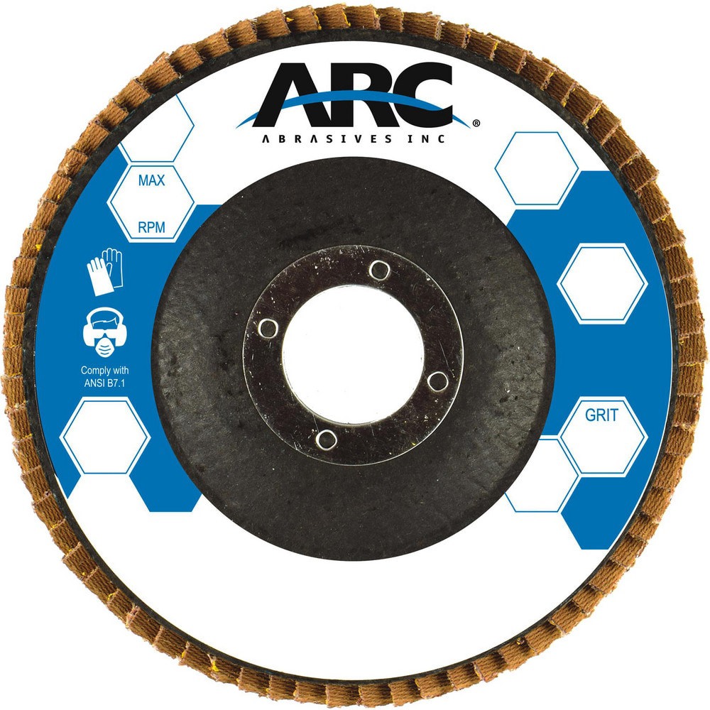 Flap Discs; Disc Diameter: 4-1/2 ; Center Hole Size: 7/8 ; Flap Disc Type: Type 29 ; Grit: 40 ; Abrasive Material: Zirconia Alumina ; Attachment Type: Arbor Hole