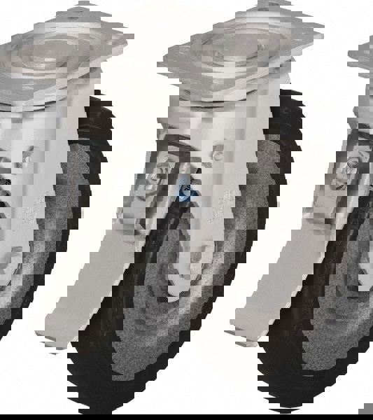 Swivel Top Plate Caster: Solid Rubber, 6-1/2