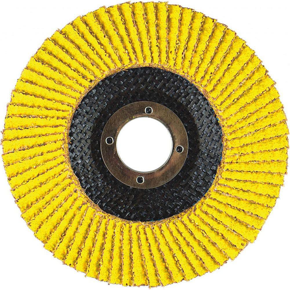 Flap Discs; Disc Diameter: 6 ; Center Hole Size: 7/8 ; Flap Disc Type: Type 29 ; Grit: 120 ; Abrasive Material: Zirconia Alumina ; Attachment Type: Arbor Hole