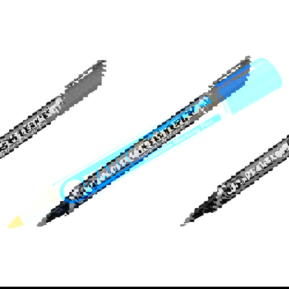 Markers & Paintsticks; Marker Type: Ink Marker; Tip Shape: Point; Color: Blue; Ink Type: Oil Base; Tip Type: Fine Point; For Use On: Wood; Glass; Corrugated Boxes; Wax Cartons; Plastic; Metal; Rubber; Textiles; Stroke Width (Fractional Inch): 1/16; Minimu