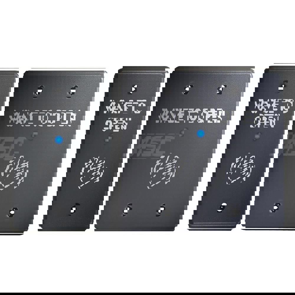 Push Plates; Material: Polycarbonate ; Width (Inch): 5 ; Overall Length (Inch): 4.50 ; Shape: Square ; Plate Thickness: 0.2500 ; Touchless: Yes