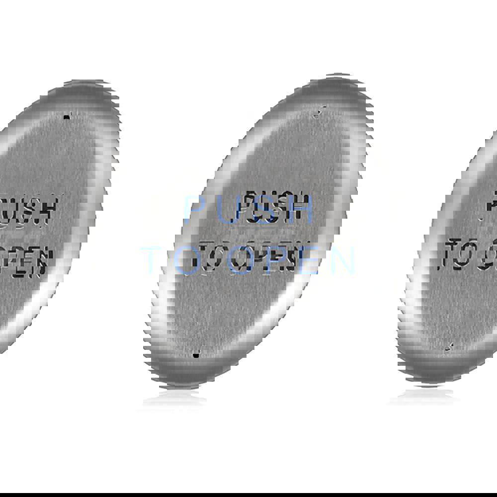 Push Plates; Material: Stainless Steel ; Width (Inch): 5 ; Overall Length (Inch): 4.50 ; Finish/Coating: Stainless Steel ; Shape: Round ; Plate Thickness: 0.1250