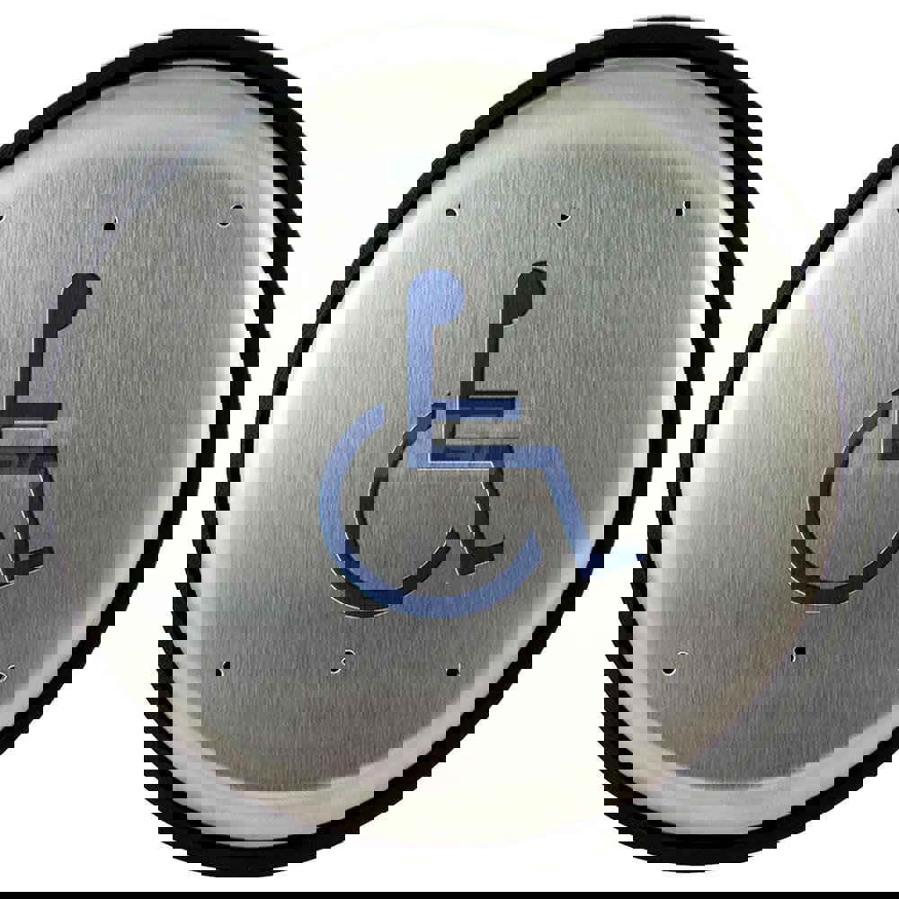 Push Plates; Material: Stainless Steel ; Width (Inch): 6 ; Overall Length (Inch): 6.00 ; Finish/Coating: Stainless Steel ; Shape: Round ; Plate Thickness: 0.1250