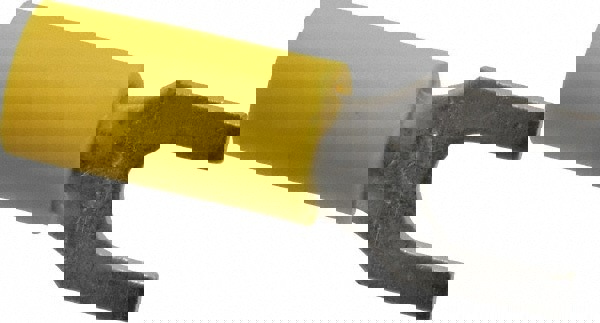 Standard Fork Terminal: Yellow, Vinyl, Partially Insulated, #10 Stud, Crimp