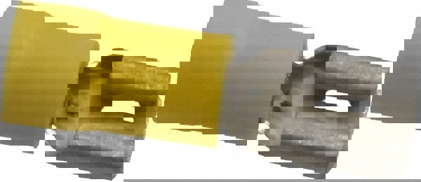 Wire Disconnect: Female, Yellow, Vinyl, 12-10 AWG, 1/4