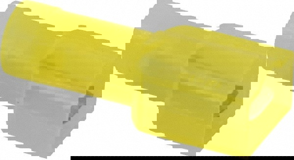 Wire Disconnect: Male, Yellow, Nylon, 12-10 AWG, 1/4