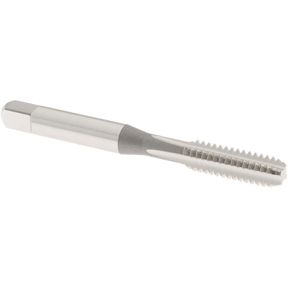 Straight Flute Tap: 1/4-20 UNC, 4 Flute, Bottoming Chamfer, High-Speed Steel, Bright/Uncoated Finish
