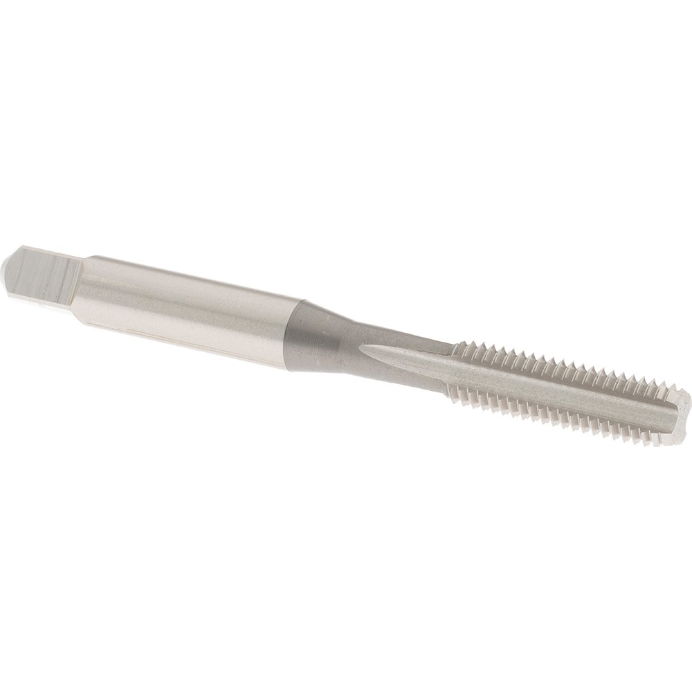 Straight Flute Tap: 1/4-28 UNF, 4 Flutes, Bottoming, High Speed Steel, Bright/Uncoated