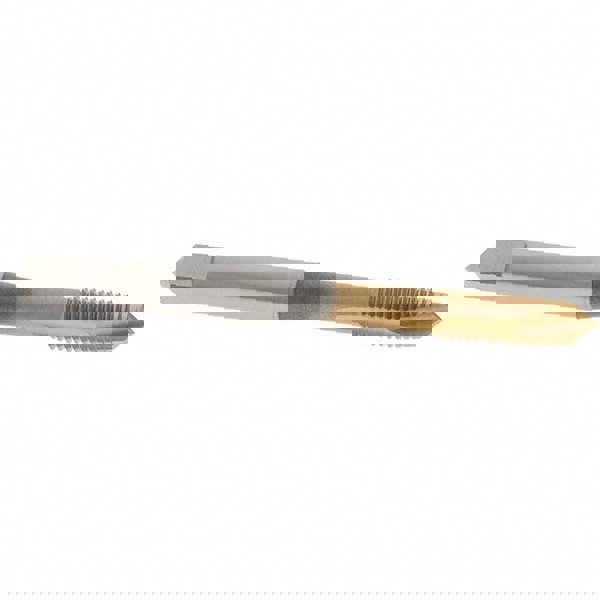 Spiral Point Tap: 1/4-28 UNF, 3 Flutes, Plug Chamfer, 3B Class of Fit, HSS-E-PM, TiN Coated