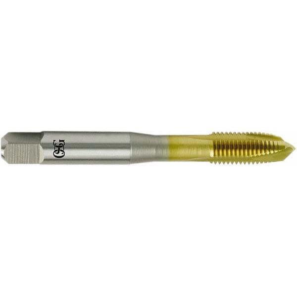 Spiral Point Tap: #6-32 UNC, 3 Flutes, Plug, Vanadium High Speed Steel, TiN Coated