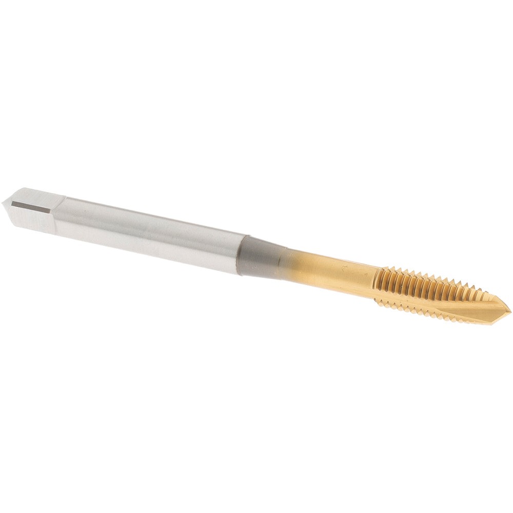 Spiral Point Tap: #10-32 UNF, 3 Flutes, Plug Chamfer, High-Speed Steel-E-PM, TiN Coated