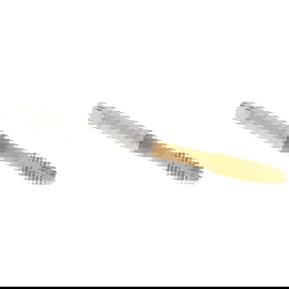 Spiral Point Tap: #8-32 UNC, 3 Flutes, Plug Chamfer, HSS-E-PM, TiN Coated