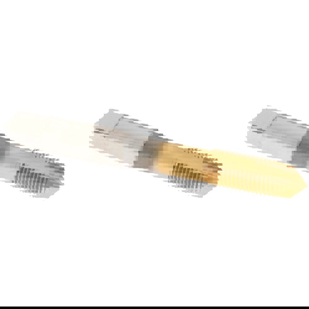 Spiral Point Tap: 3/8-24 UNF, 3 Flutes, Plug Chamfer, 2B Class of Fit, HSS-E-PM, TiN Coated