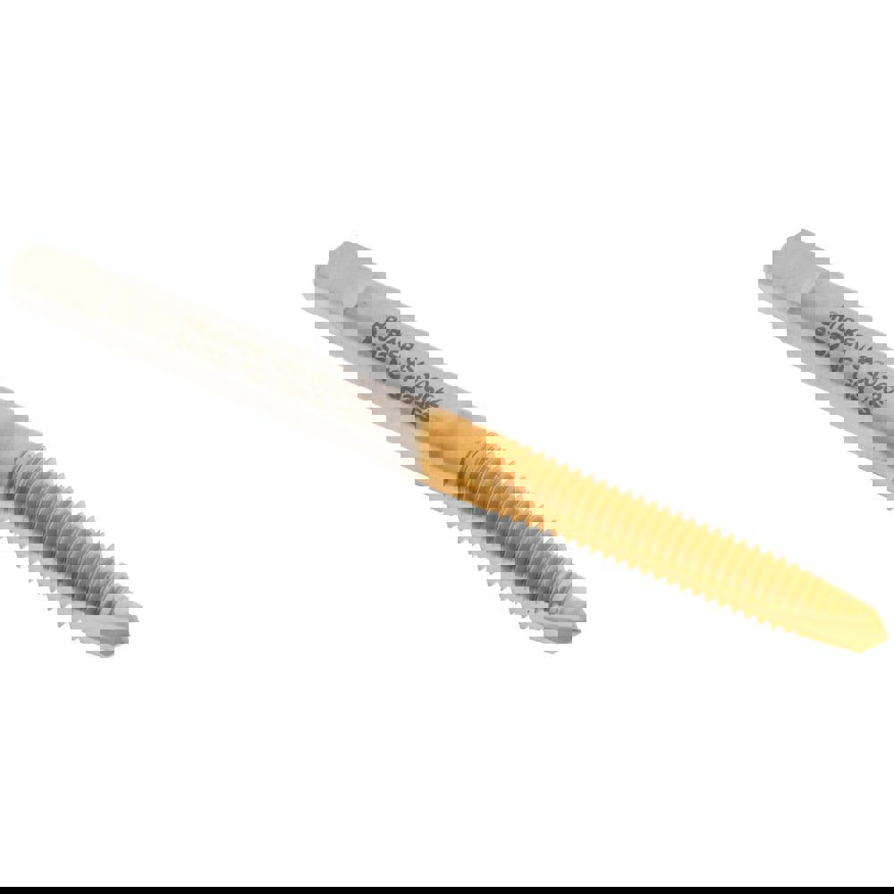 Spiral Point Tap: #8-32 UNC, 2 Flutes, Plug, 2B Class of Fit, High Speed Steel, TiN Coated