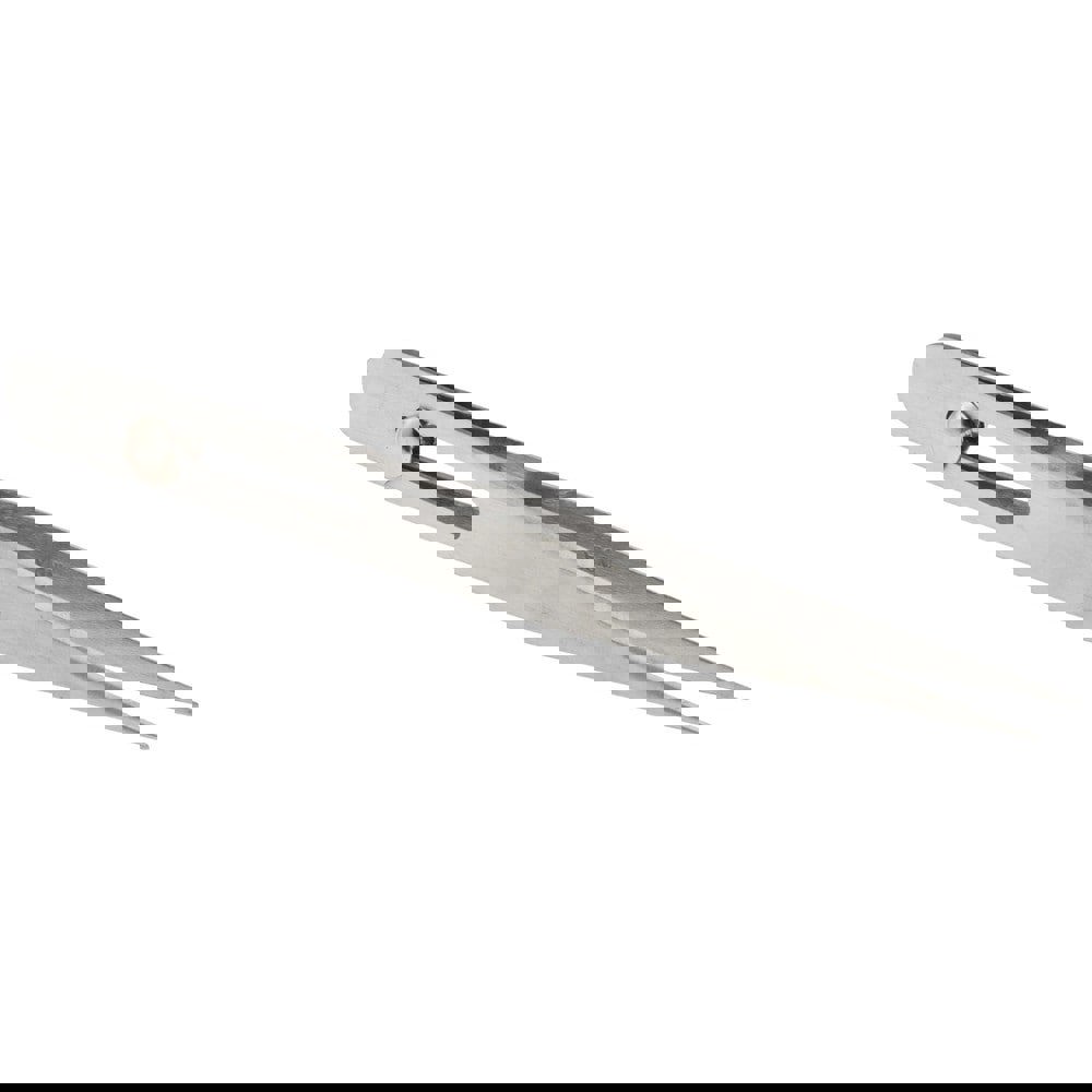 Assembly Tweezer: Stainless Steel, Slide Locking & Sharp Point Tip, 4-3/4