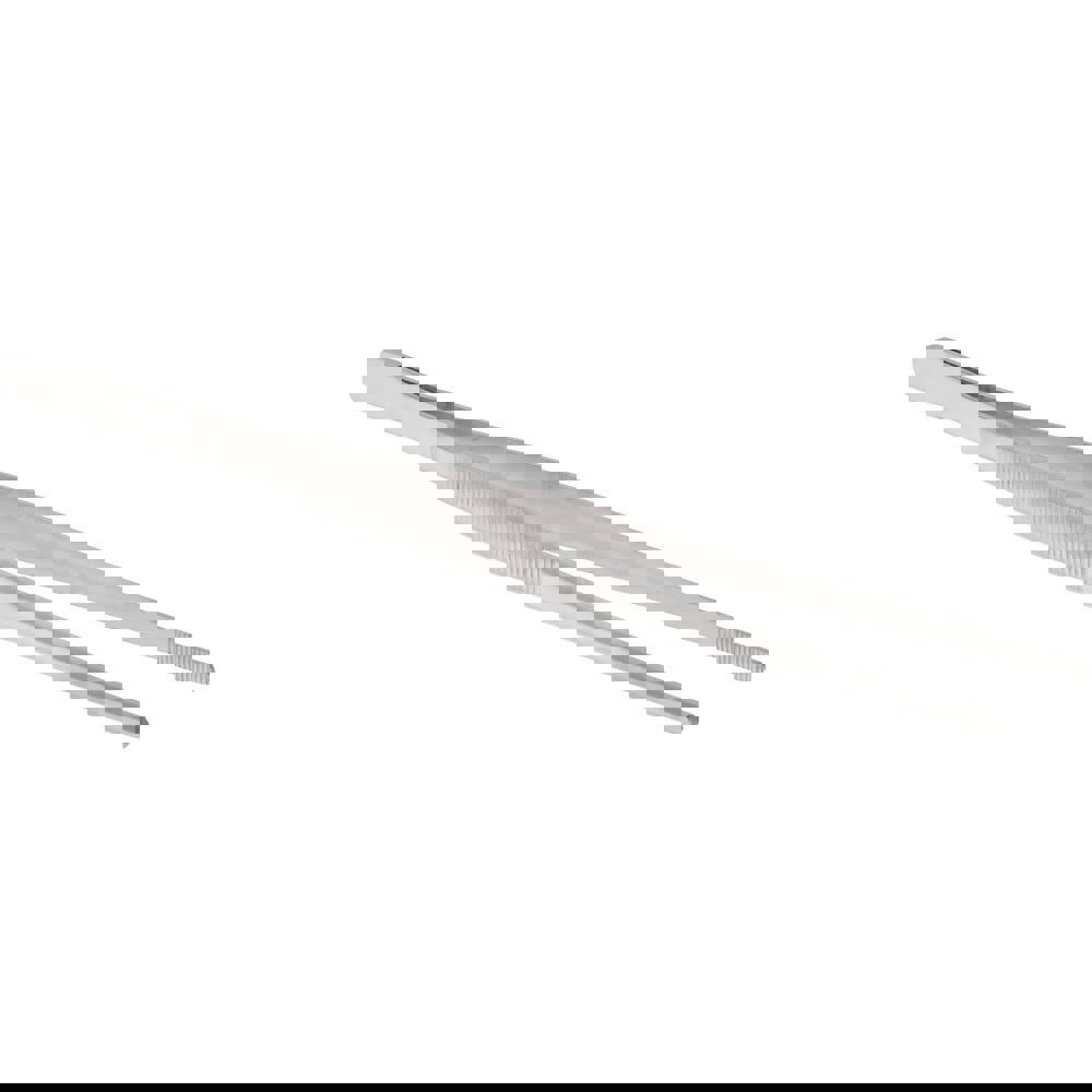 Assembly Tweezer: Stainless Steel, Blunt & Serrated Point Tip, 10