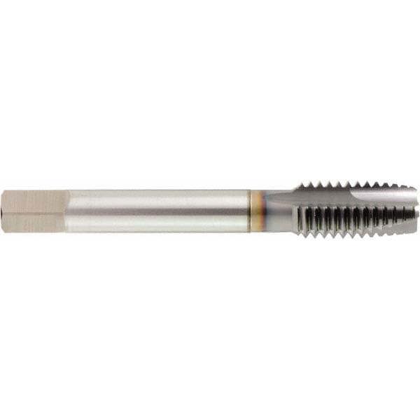 Straight Flute Tap: M12x1.75 Metric Coarse, 4 Flutes, Bottoming, 6H Class of Fit, Powdered Metal, TiCN Coated
