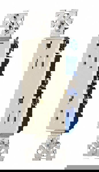 Straight Blade Duplex Receptacle: NEMA 5-15R, 15 Amps, Self-Grounding