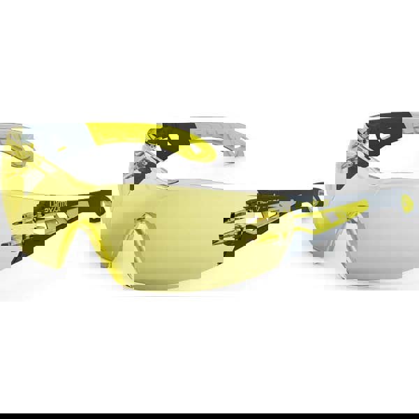 Safety Glasses: Anti-Fog, Polycarbonate, Amber Lenses, Frameless