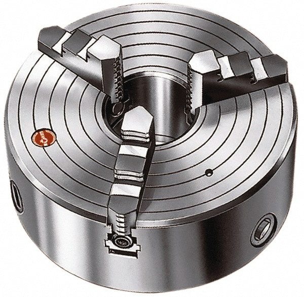 Self-Centering Manual Lathe Chuck: 3-Jaw, 12-1/2