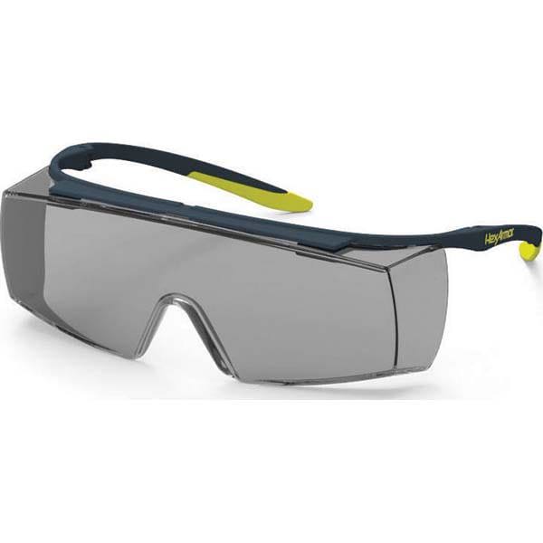 Safety Glasses: Anti-Fog & Scratch-Resistant, Polycarbonate, Gray Lenses, Frameless