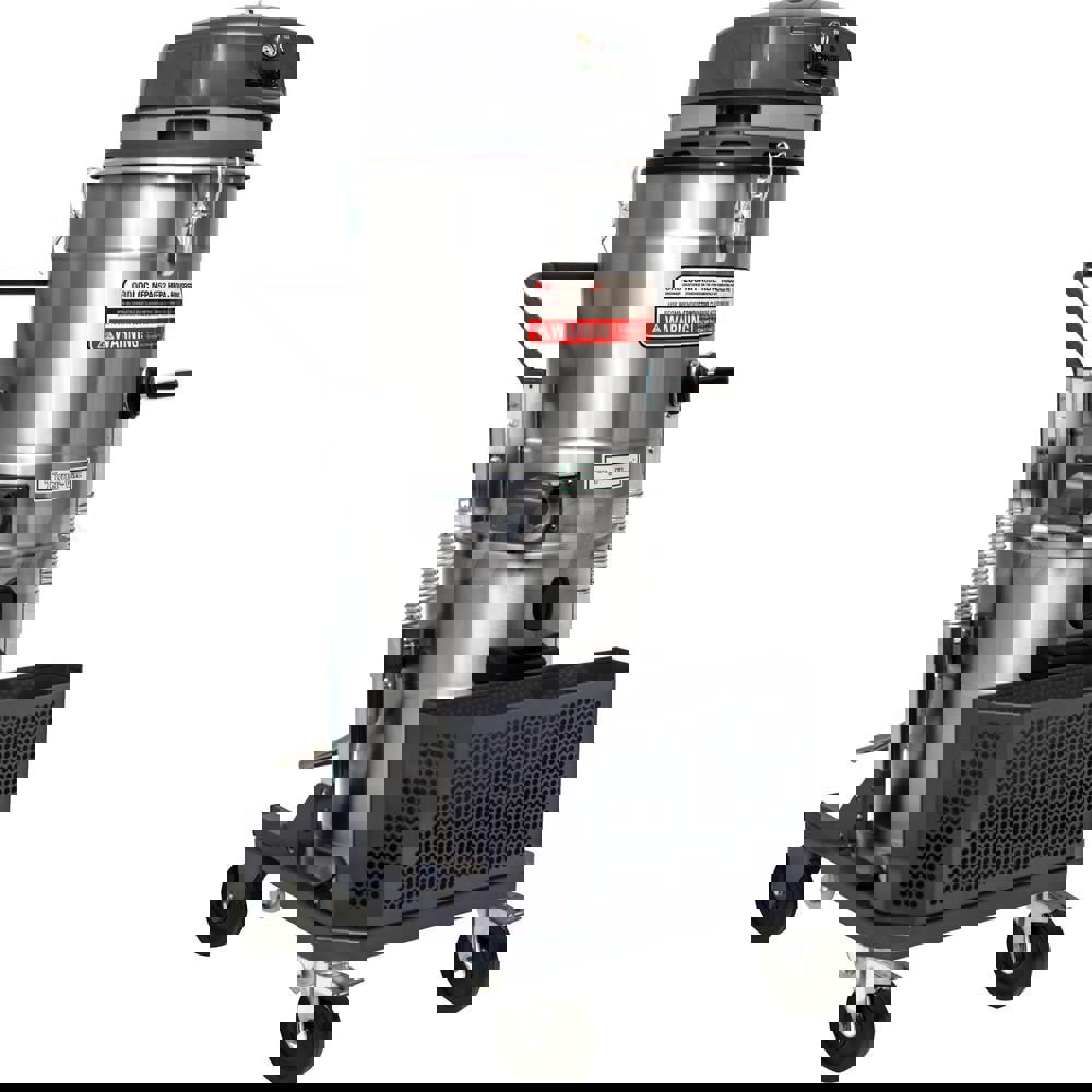 NFPA-652 Vacuum Cleaner, Continuous Duty Vacuum Cleaner & HEPA Cleaner: Electric, HEPA Filter, 16 gal Capacity