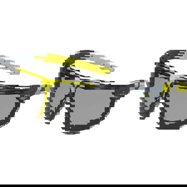 Safety Glass: Anti-Fog & Scratch-Resistant, Polycarbonate, Gray Lenses, Frameless, UV Protection