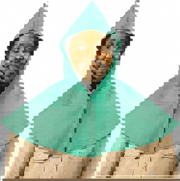 Arc Flash & FR Hoods; Hood Type: Hood with Neck & Shoulder Drape ; Size: Universal ; Color: Green ; Hood Material: Cotton ; UNSPSC Code: 46181522