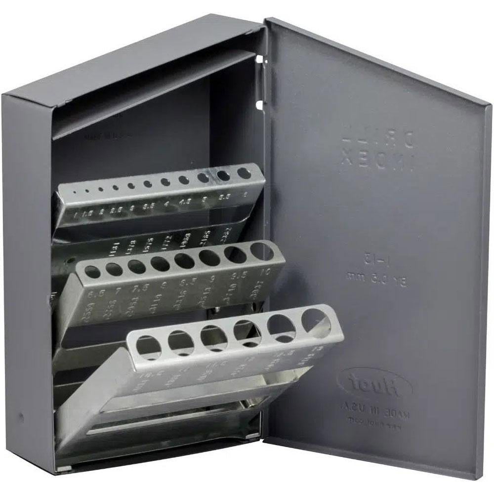 Drill Bit Storage; Maximum Drill Bit Size: 13mm ; Lockable: Yes ; Drill Bit Type Compatibility: Screw Machine Length ; Shank Type Compatibility: Straight ; Overall Height: 1.75in ; For Use With: Metric Sizes