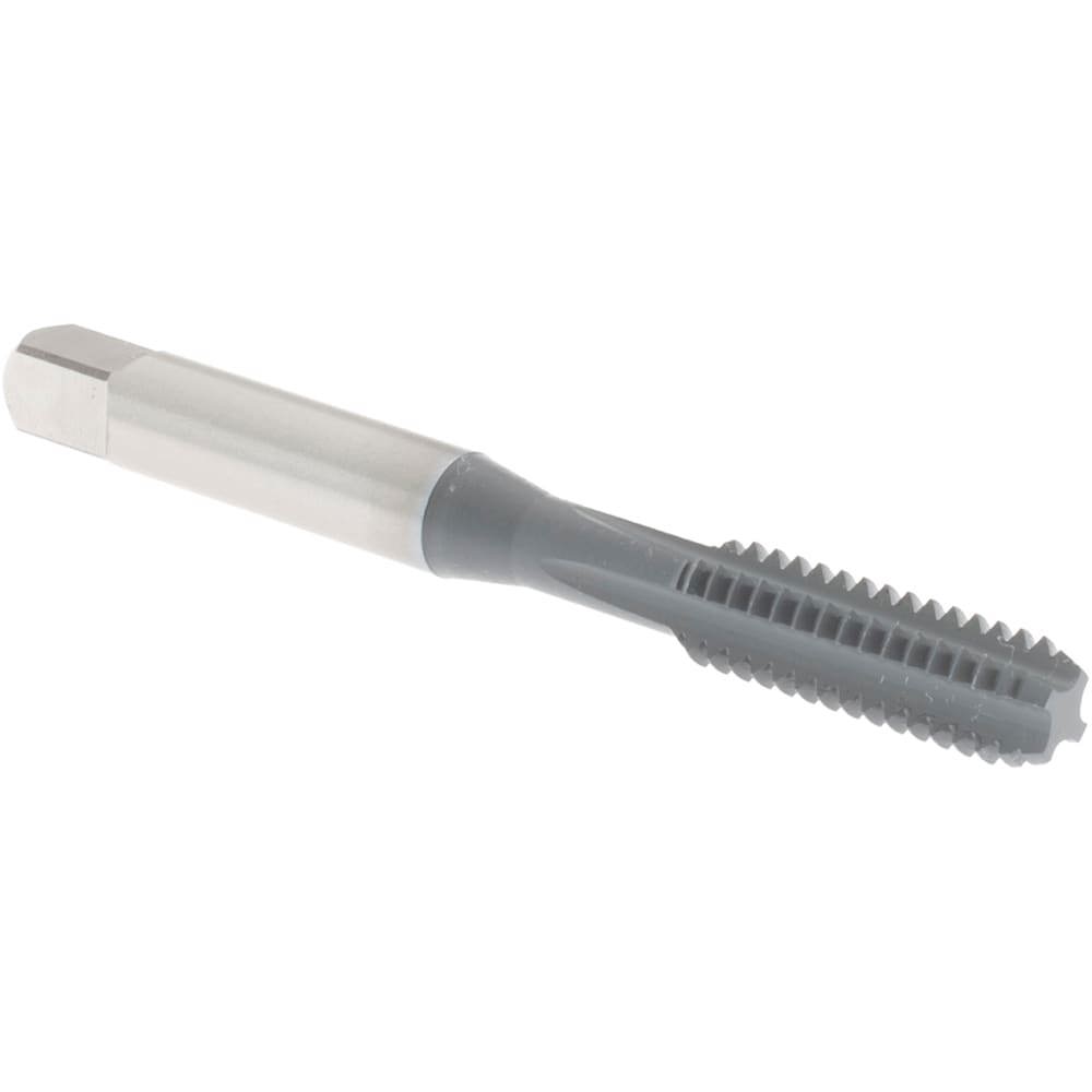 Straight Flute Tap: 1/4-20 UNC, 4 Flute, Bottoming Chamfer, 2B Class of Fit, High-Speed Steel
