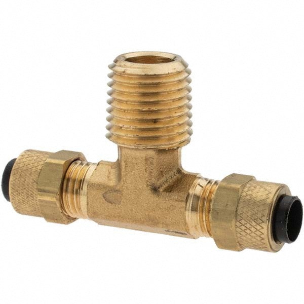 Compression Tube Male Branch Tee: 1/4-18
