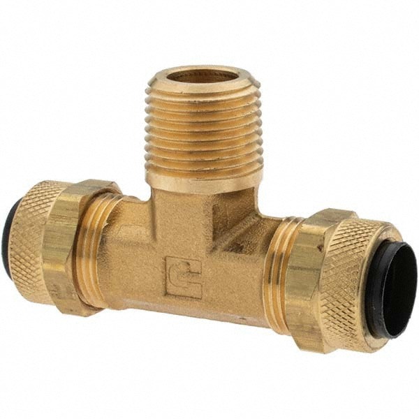 Compression Tube Male Branch Tee: 3/8-18