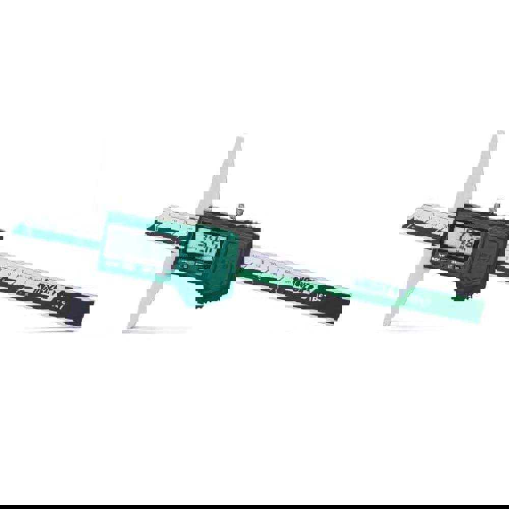 Electronic Depth Gages; Maximum Measurement (mm): 200.00; Resolution (Decimal Inch): 0.0005; Base Length (Inch): 3.9370; Data Output: Yes; Calibrated: Yes; Traceability Certification Included: None; Features: Meets DIN862; Button Function: Zero, On/Off, I