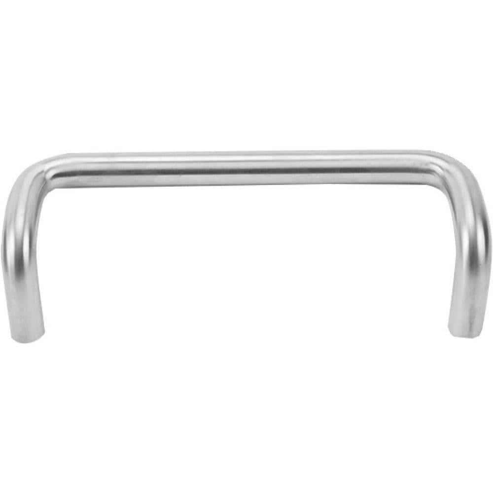 Pull-Type Handles; Handle Type: External ; Material: Aluminum ; Mount Type: Surface ; Finish: Satin Aluminum Clear Anodized ; Projection: 3.5 ; Handle Width: 2.5 in