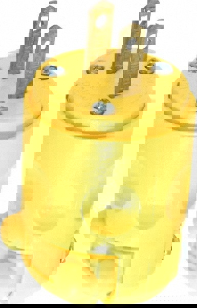 Straight Blade Plug: Residential, 1-15P, 125VAC, Yellow