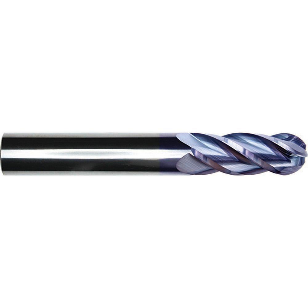Ball End Mills; Mill Diameter (Inch): 1 ; Mill Diameter (Decimal Inch): 1.0000 ; Number Of Flutes: 4 ; End Mill Material: Solid Carbide ; Length of Cut (Inch): 1-1/2 ; Shank Diameter (Inch): 1