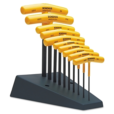 10-PC T-HANDLE HEX KEY SET 3/32-3/8