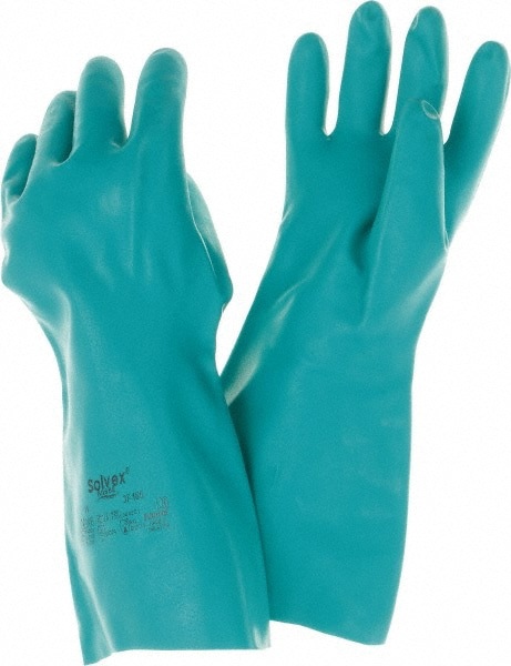 Series 37-165 Chemical Resistant Gloves: 22.00 Thick, Nitrile, Nitrile, Unsupported,