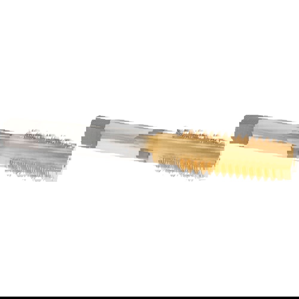 Straight Flute Tap: 1/2-13 UNC, 3 Flute, Plug Chamfer, 3B Class of Fit, High-Speed Steel, TiN Finish