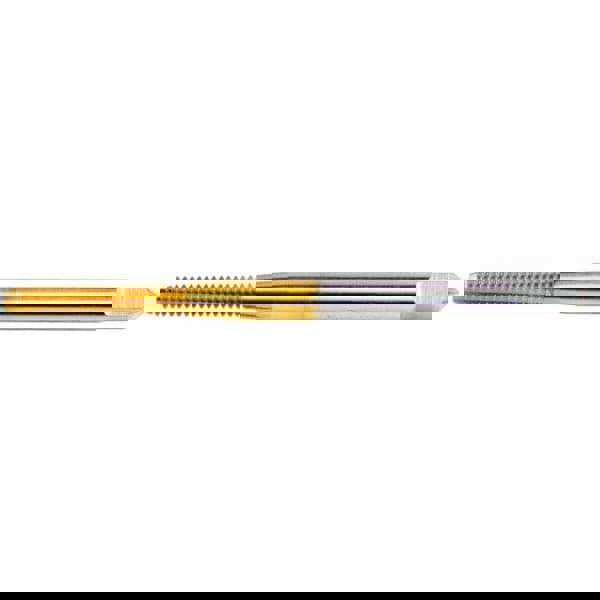 Straight Flute Tap: 1/2-13 UNC, 3 Flute, Bottoming Chamfer, 3B Class of Fit, HSS, TiN Finish