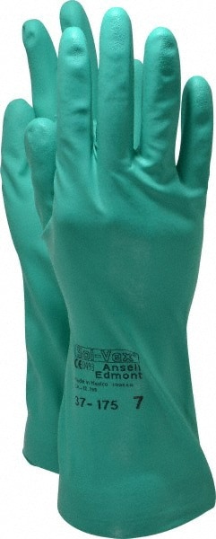 Chemical Resistant Gloves: 17.00 Thick, Nitrile, Nitrile, Supported