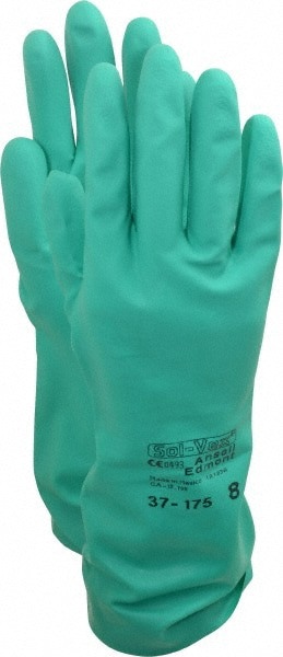 Chemical Resistant Gloves: 17.00 Thick, Nitrile, Supported