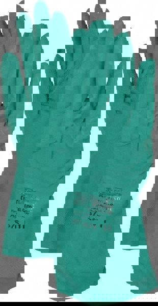 Series 37-676 Chemical Resistant Gloves: Size 2X-Large, 15.00 Thick, Nitrile, Nitrile, Supported,