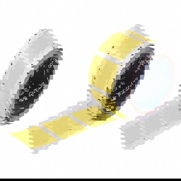 Label Maker Label: Yellow, Polyolefin, 250 per Roll