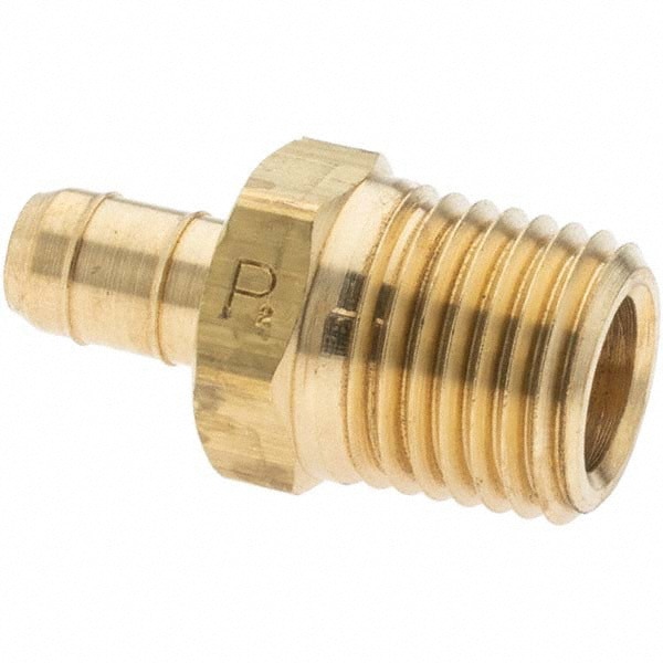 Barbed Tube Male Connector: Multiple Barbs, 1/4-18