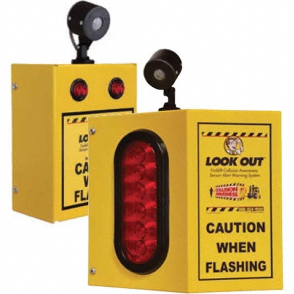 Auxiliary Lights; Light Type: Forklift Warning Light ; Amperage Rating: 1 ; Color: Yellow/Red ; Material: Aluminum; Aluminum ; Voltage: 110 VAC to 24VDC ; Includes: 15 ft Power Cord