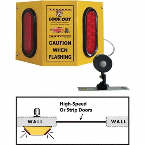 Auxiliary Lights; Light Type: Forklift Warning Light ; Amperage Rating: 1.00 ; Color: Yellow/Red ; Material: Aluminum; Aluminum ; Voltage: 110 VAC to 24VDC