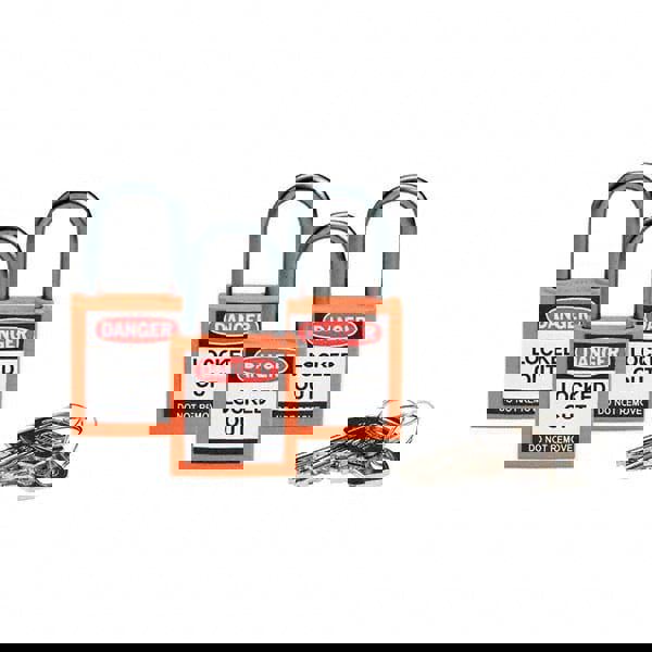 Lockout Padlock: Keyed Alike, Key Retaining, Nylon, 1