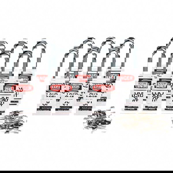 Lockout Padlock: Keyed Alike, Key Retaining, Nylon, 1