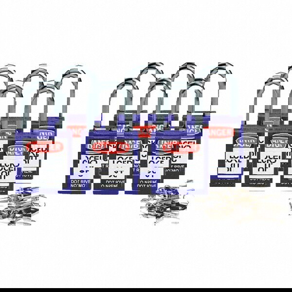 Lockout Padlock: Keyed Alike, Key Retaining, Nylon, 1